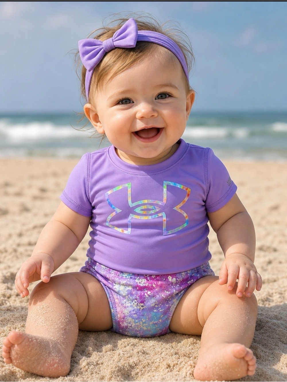 NWTS Under Armour baby rashguard swimsuit, sz 12 months